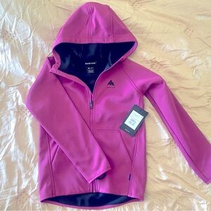 NWT BURTON Kids' Crown Weatherproof Full-Zip Fleece - Fuchsia Fusion